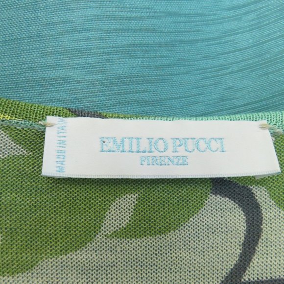 Green Yellow and Aqua Top by Designer Emilio Pucci Floral Knit Tunic .…425 - Picture 11 of 14